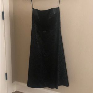 Strapless velvet brocade dress